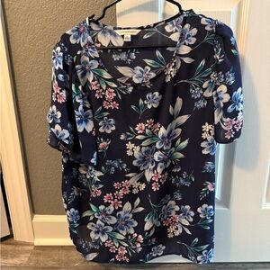 Counterparts Navy Blue Floral Blouse